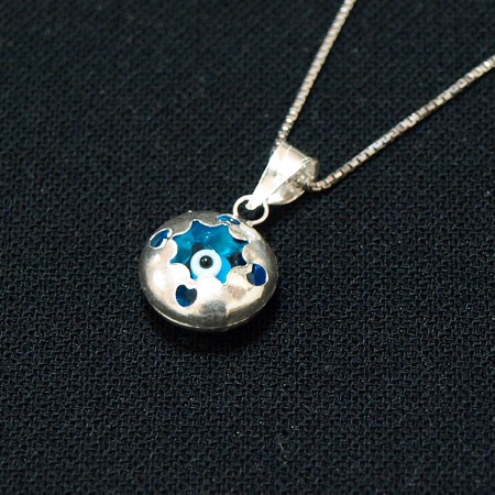 ナザールボンジュウペンダントトップ　N-PS3508B　シルバー925/水色目玉