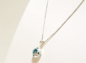 ナザールボンジュウペンダントトップ　N-PS3508B　シルバー925/水色目玉