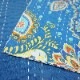 インド製「カンタキルト」マルチカバー◆220ｘ150サイズ◆ペイズリー/ブルー　KMC230-BL
