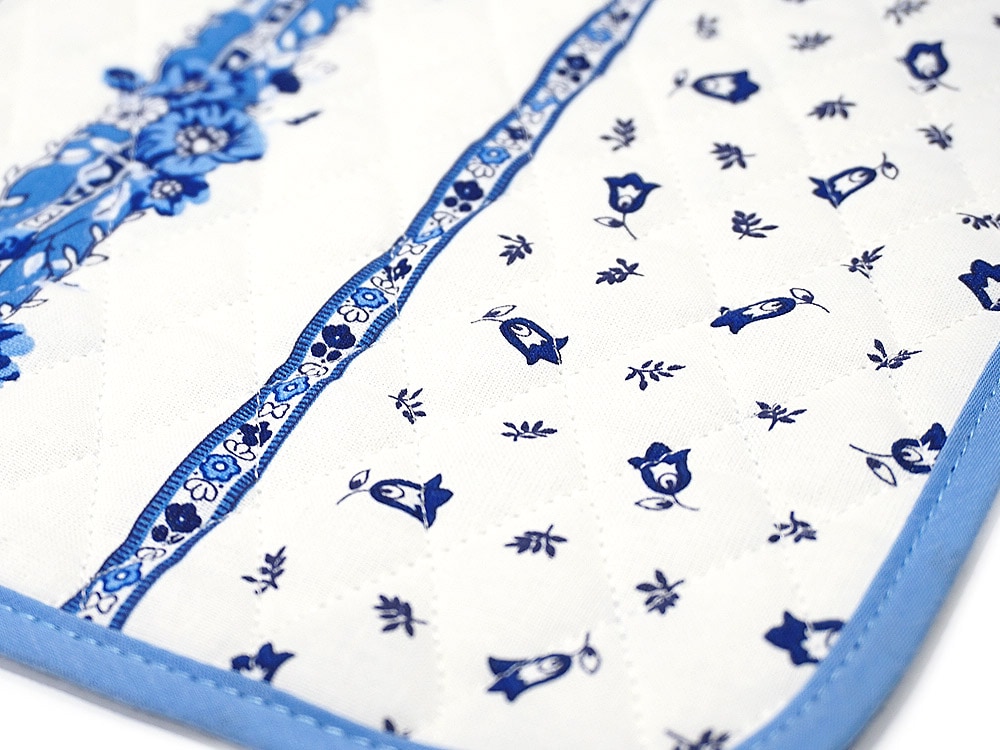 フランス製キルティングランチョンマット（両面使用可）◆FLMK-TRAD-WB トラディション/ホワイト