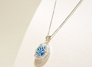 ナザールボンジュウペンダントトップ　N-PS3907B　シルバー925/水色目玉