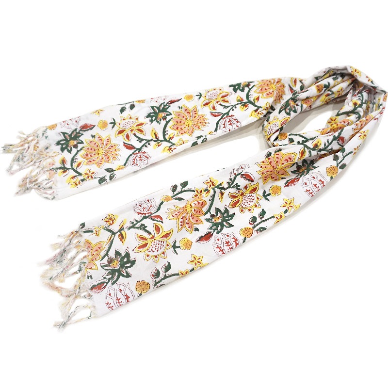 ハンドブロックプリント　コットンストール　IBP-SCF007