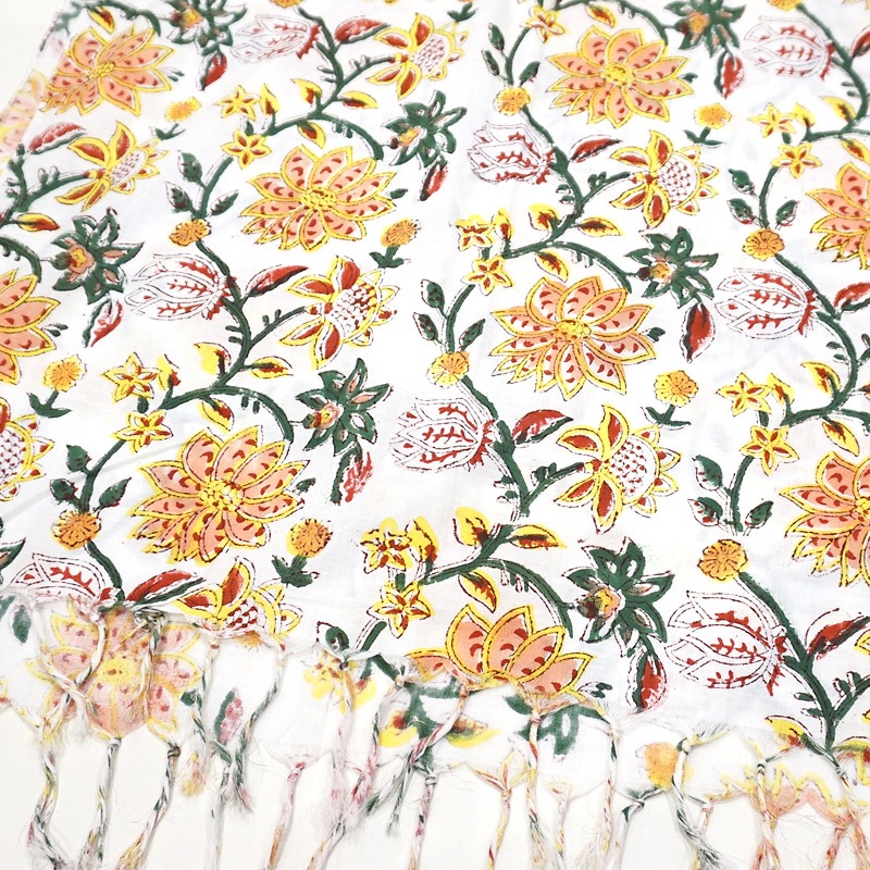 ハンドブロックプリント　コットンストール　IBP-SCF007