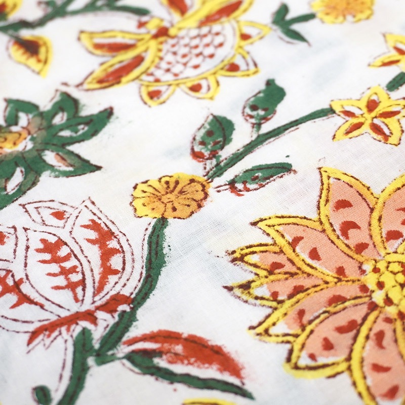 ハンドブロックプリント　コットンストール　IBP-SCF007