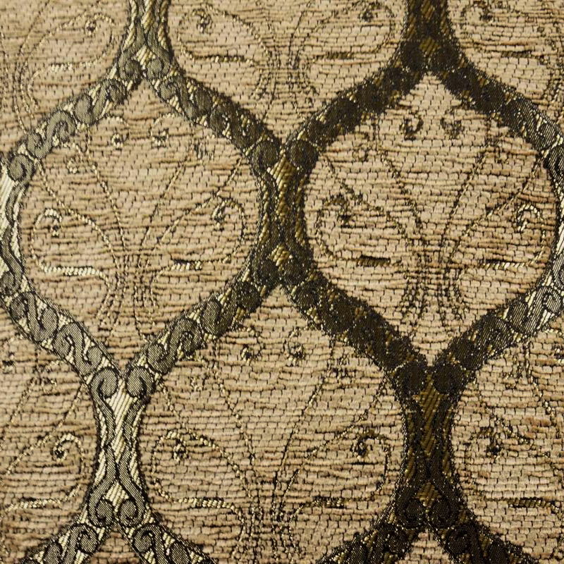 シェニールクッションカバー　CC-PKBR　ピーコック柄/ベージュ（40～45cm角対応サイズ）