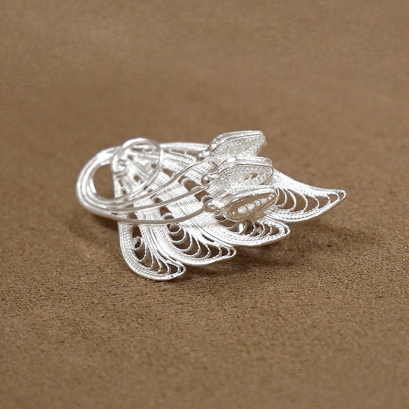 トルコ伝統の銀線細工 テルキャーリ ブローチ　SV-BR-TK005