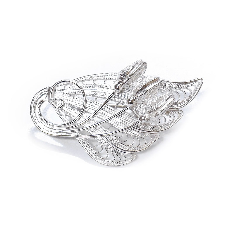 トルコ伝統の銀線細工 テルキャーリ ブローチ　SV-BR-TK005