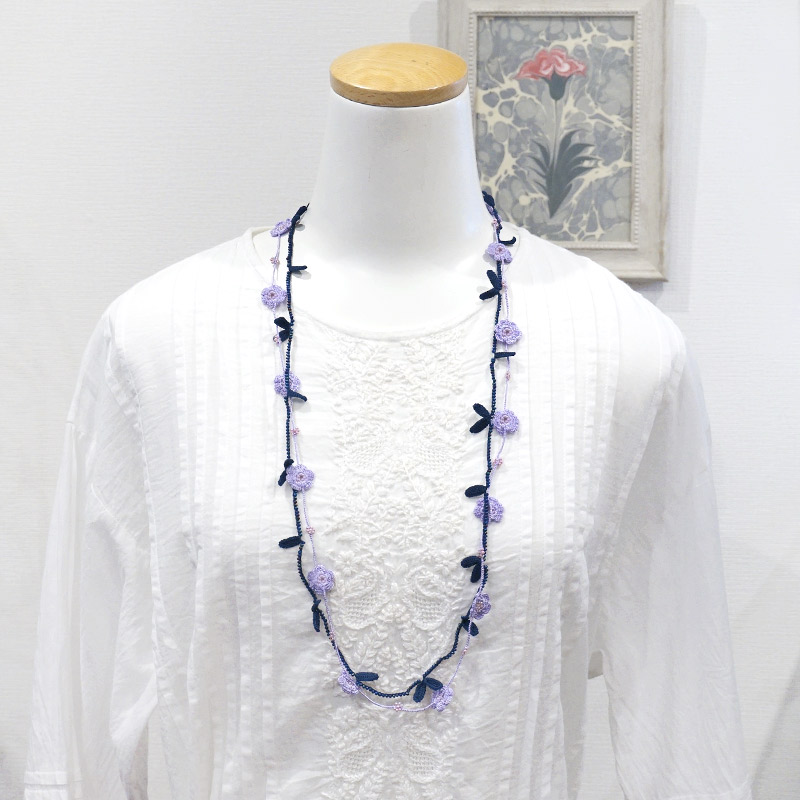 トゥーオヤ　ラリエット　OYA-LT-FWLF-PP　小花＆リーフ/パープル