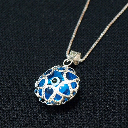 ナザールボンジュウペンダントトップ　N-PS3501B　シルバー925/水色目玉