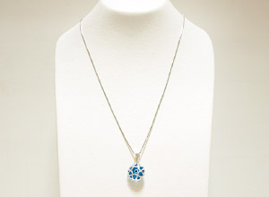 ナザールボンジュウペンダントトップ　N-PS3501B　シルバー925/水色目玉