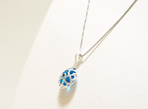 ナザールボンジュウペンダントトップ　N-PS3501B　シルバー925/水色目玉