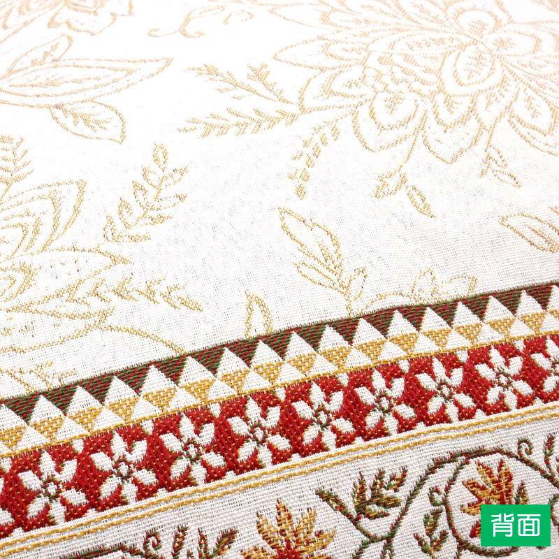 フランス製ジャカード織クッションカバー45cm角　両面柄ちがい◆FCC-SLN-RD シヤン/オレンジ