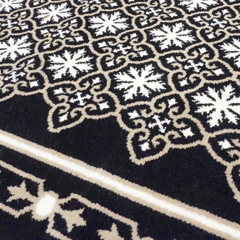 フランス モケット織マット 90×60cm　チュイル/ブラック　FRG60-TUIRE-BK