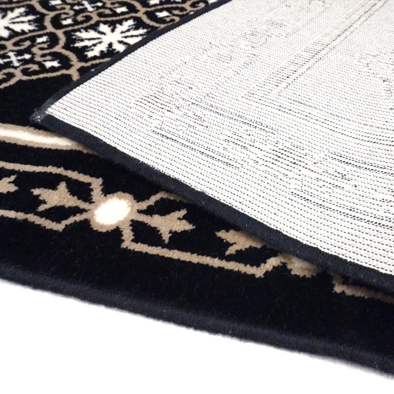 フランス モケット織マット 90×60cm　チュイル/ブラック　FRG60-TUIRE-BK