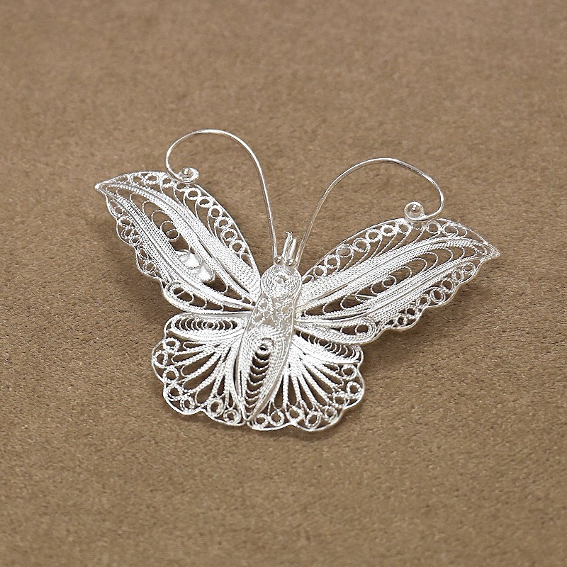 トルコ伝統の銀線細工 テルキャーリ ブローチ（ペンダント使用可）　SV-BR-TK008