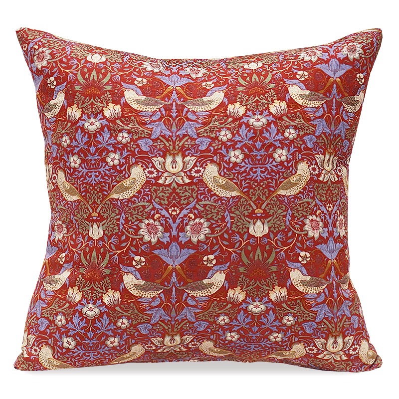 Morris Collection クッションカバー（45cm） いちご泥棒/レッド MCC-STRD