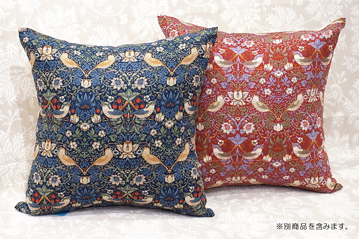Morris Collection クッションカバー（45cm） いちご泥棒/レッド MCC-STRD
