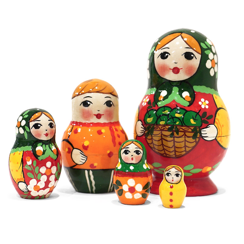 ロシア　セルギエフパサード　マトリョーシカ小（5P）　MAT-192