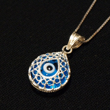 ナザールボンジュウペンダントトップ　N-PS3914B　シルバー925/水色目玉