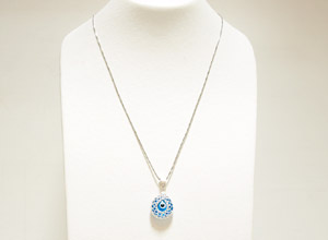 ナザールボンジュウペンダントトップ　N-PS3914B　シルバー925/水色目玉