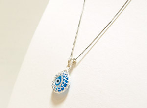 ナザールボンジュウペンダントトップ　N-PS3914B　シルバー925/水色目玉