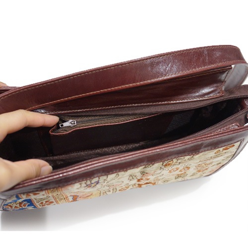 ヘレケ絨毯牛革ショルダーバッグ トルコ製 HS-BAG-L2 | ファッション