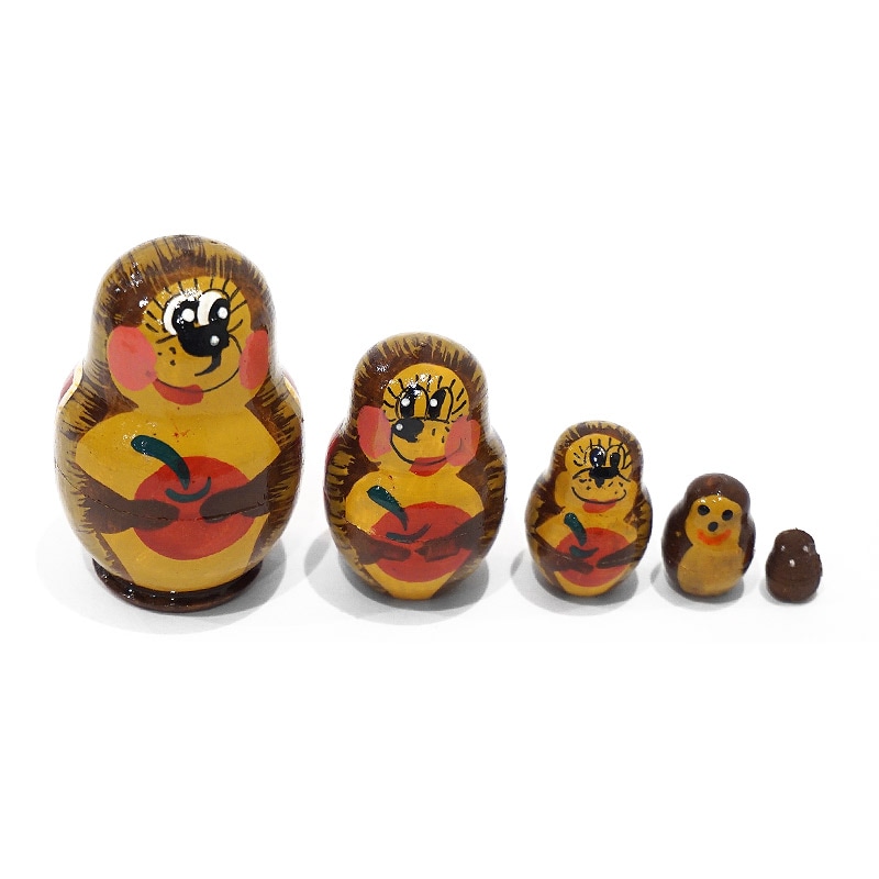 ロシア　ミニマトリョーシカ　ハリネズミ（5P）　MAT-195