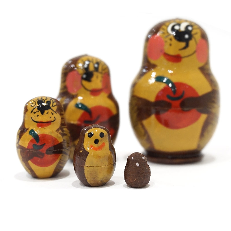 ロシア　ミニマトリョーシカ　ハリネズミ（5P）　MAT-195