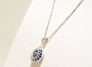 ナザールボンジュウペンダントトップ　N-PS3914N　シルバー925/ネイビー目玉