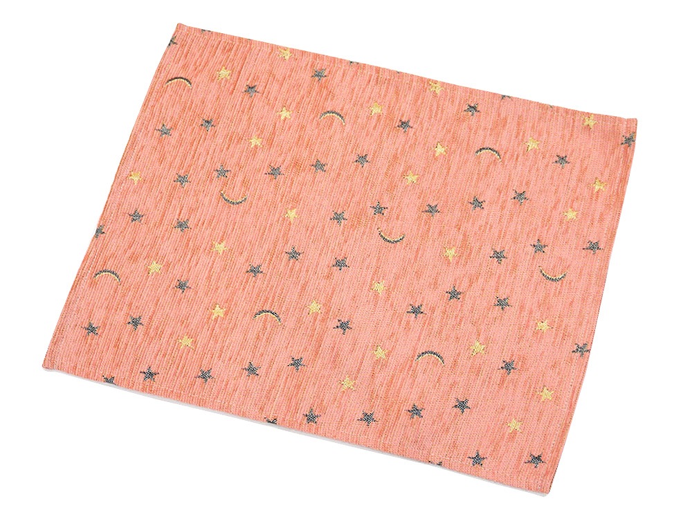 シェニールランチョンマット　CL-AY3PK　月と星/ピンク