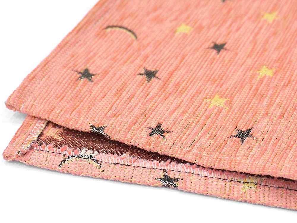 シェニールランチョンマット　CL-AY3PK　月と星/ピンク