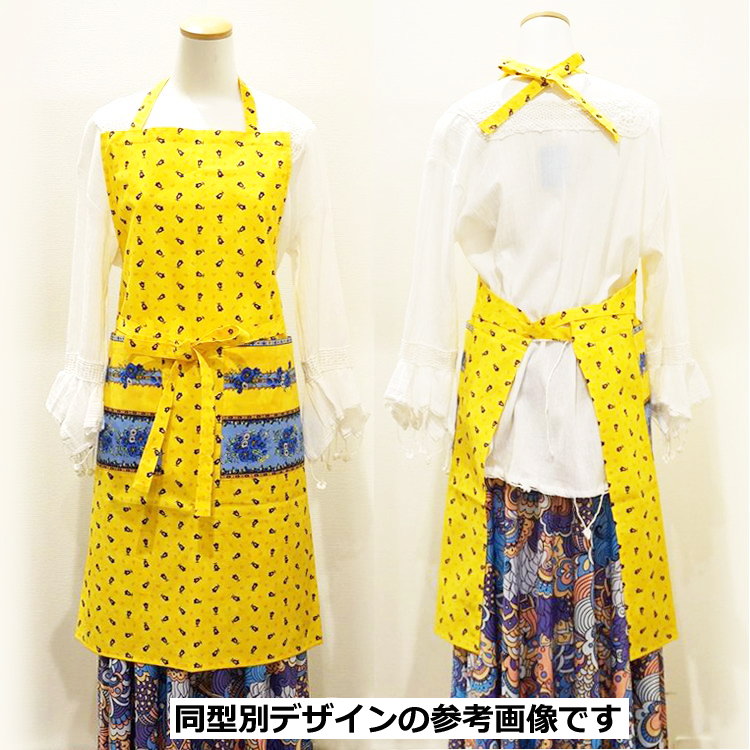 南仏プロヴァンス製　コットンエプロン　バスティード/レッド　FAP-BASTIDE-RD