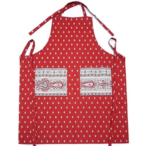 南仏プロヴァンス製　コットンエプロン　バスティード/レッド　FAP-BASTIDE-RD