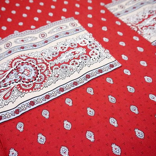 南仏プロヴァンス製　コットンエプロン　バスティード/レッド　FAP-BASTIDE-RD