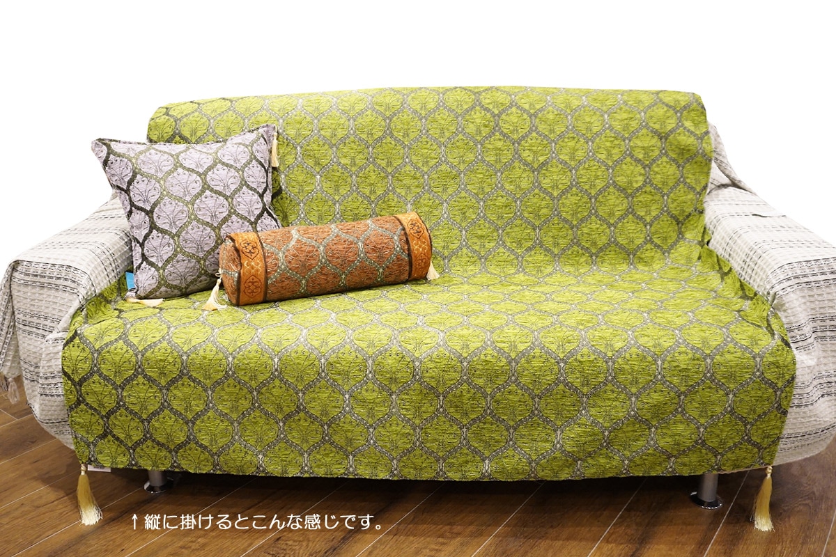 コロニアルチェック　ベッドカバー　マルチカバー　クイーンサイズ対応　特注品 コロニアルチェック ベッドカバー マルチカバー クイーンサイズ対応