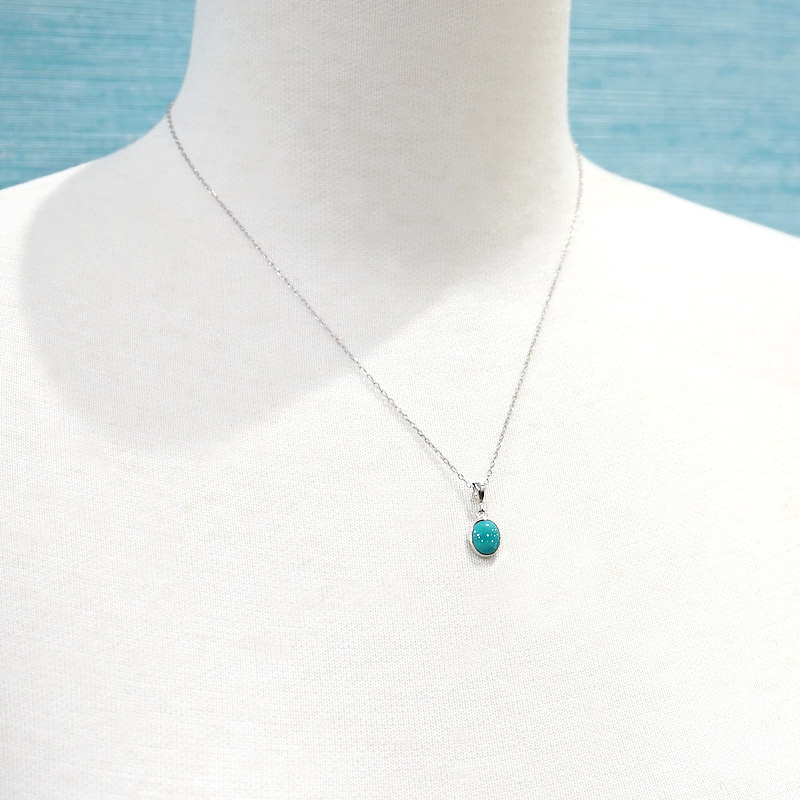 トルコ石シルバーネックレス　SV-N-TQ01-02