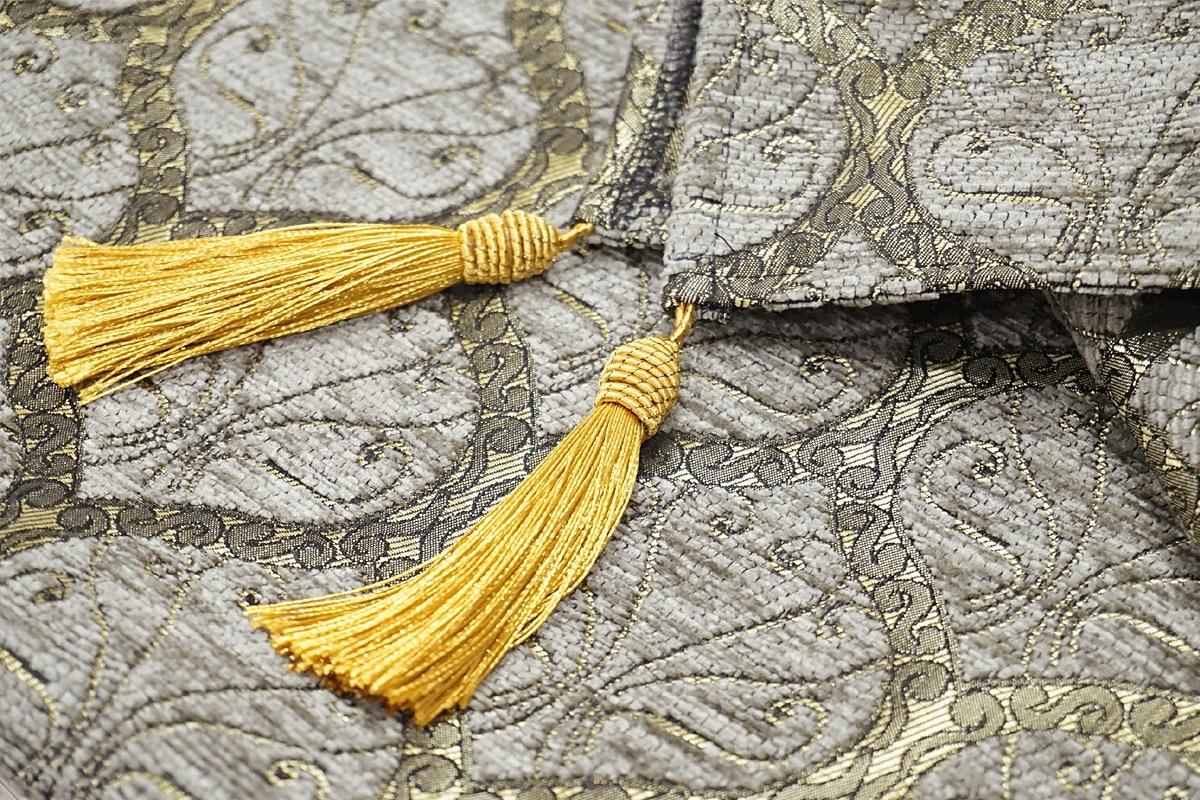 トルコ製マルチカバー(ベッドカバー)◆シングルサイズ◆MC-S-PKGY　ピーコック柄/グレー