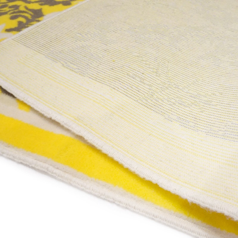 フランス モケット織マット 90×60cm ボタニカル/イエロー FRG60-BTNQ