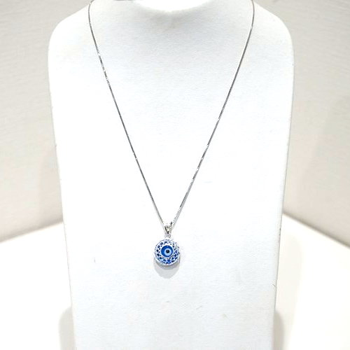 ナザールボンジュウペンダントトップ　N-PS3915B　シルバー925/水色目玉