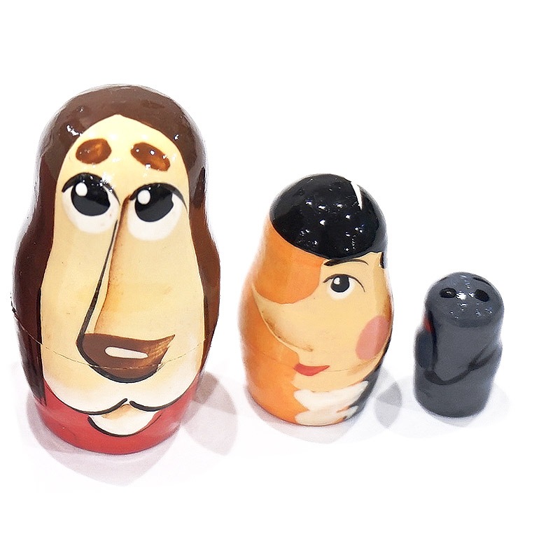 ロシア　チェブラーシカマトリョーシカ（5P）　中サイズ/茶　MAT-171