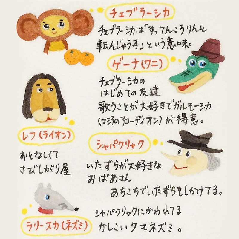 ロシア　チェブラーシカマトリョーシカ（5P）　中サイズ/茶　MAT-171