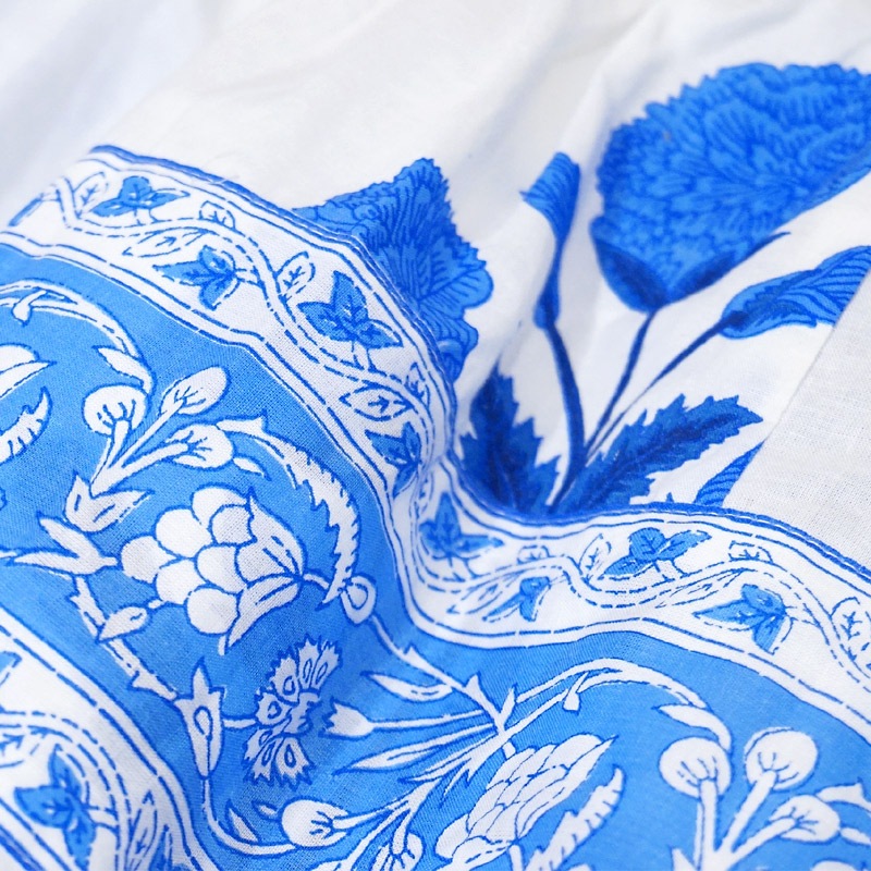 ハンドブロックプリント ワンピース JM-233WTM ウエストリボン