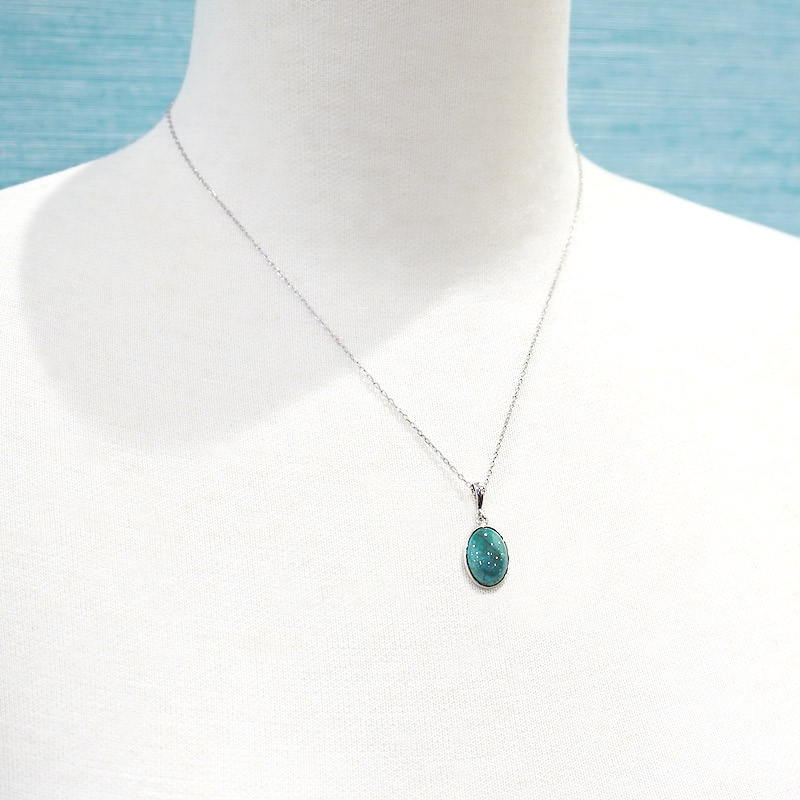 トルコ石シルバーネックレス　SV-N-TQ02-03