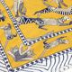 ブロックプリントコットンストール（マルチクロス） エジプシャンキャット/イエロー　IBP-SCF-CATYL