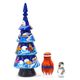 ロシア　ツリー型 クリスマス マトリョーシカ（3P）ブルー MAT-173