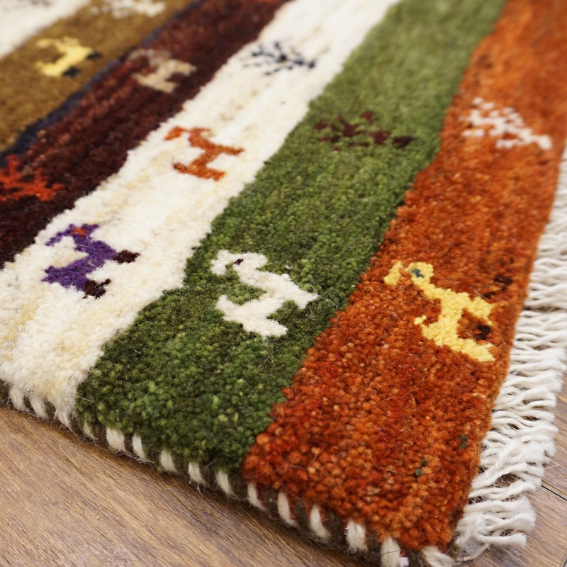 手織りギャッベ GB90-163 90×60cm 玄関サイズ | □イラン産