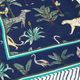 ブロックプリントコットンストール（マルチクロス） ジャングル/ネイビーブラック　IBP-SCF-JGLBK