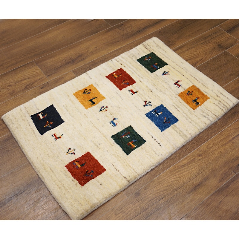 手織りギャッベ GB90-161 95×61cm 玄関サイズ | □ギャッベ・絨毯