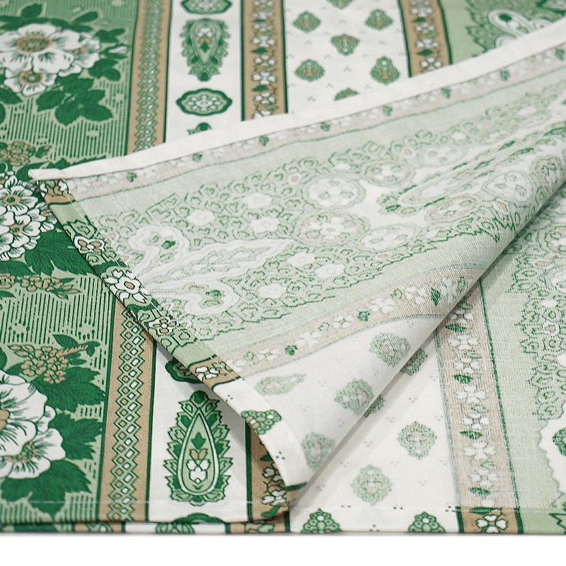 フランス製 コットン撥水テーブルクロス　バスティード/グリーン 150x120cmサイズ F155120-BSTD-GR