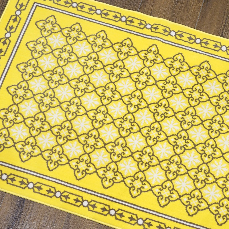 フランス モケット織マット 90×60cm　チュイル/イエロー　FRG60-TUIRE-YL